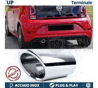 1X TERMINALE di Scarico per VW UP in ACCIAIO Inox Cromato Clip Plug & Play