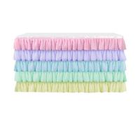 1x tovaglia gonna da tavolo in tulle arcobaleno a 5 strati per tavoli