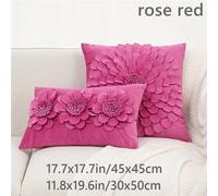 1X Velluto 3D Fiore Federa Cuscino Cover Casi Biancheria da Letto Divano Casa