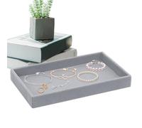 1x Velvet Jewelry Tray - Jewelry Display Storage, 21x12.5x2.5cm Jewelrry Drawer Organizer Tray, Stackable Jewelrry Display Case Storage For Bracelets, Anklets, Rings, Gemstones, Chains, Brooches