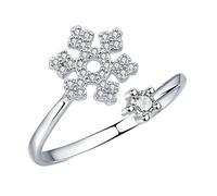 1X Women Jewellery Silver Diamond Snowflake Adjustable Open Ring Wedding Party Thumb Ring Nice processing
