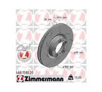 ZIMMERMANN 460.1580.20 Disco freno