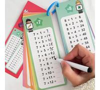1x1 set di biglietti 15 pezzi Fogli di Tabelline per Bambini,Giochi di Numeri Matematici da Tavolo, 2 Pennarelli Cancellabili,Flashcard per Imparare le Tabelline,per Giochi Matematici e Moltiplicare
