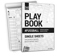 1x1SPORT - Playbook #Calcio, quaderno con fogli singoli A4, per schemi e tattiche per il calcio, ., Arco per rapporto di gioco., Din-A4