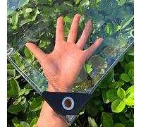 1x3 m Telo Impermeabile Esterno Trasparente occhiellato, 300 μm Teloni Copritutto da Esterno Plastica Trasparenti, Telone PVC Impermeabile Antivento Antipioggia, per Gazebo, Giardino, Balcone