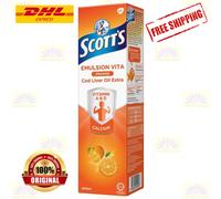 1X400ml Scott's Emulsione Sapore Arancia Olio di Fegato Calcio Vitamina A & D