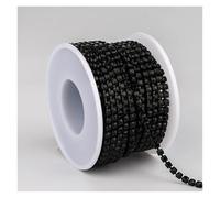 1Yard 10Yards/Roll Shiny Crystal Rhinestone Chain Sew-On Glue-On For Clothes Jewelry Apparel Accessories Trim Cup(Black,10YARDS_SS12(3.0MM))