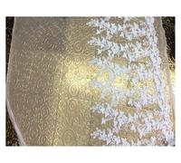 1Yard 3D Butterfly Embroidery Lace Fabric Multicolor Gold Thread Bridal Gown Wedding Fabrics Tulle Cloth DIY Dress(7 white,1yard)