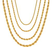 2.0 MM 3 MM 4 MM 5 MM Collana con corda intrecciata Collana con catena in acciaio inossidabile Uomo Donna Gioielli