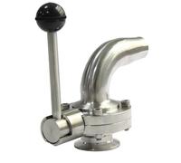 2-1/4 "57mm SS304 In Acciaio Inox Sanitario un lato 77.5mm Tri Morsetto un lato gomito Valvola a Farfalla Birra Homebrew Prodotto Lattiero-caseario