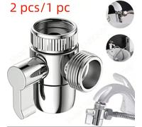 2/1 pezzo Divisore per rubinetto in ABS/lega d'argento, valvola deviatore per rubinetto anti-perdite, accessori per rubinetti da cucina e vasca da bagno, accessori per la cucina, adatto per doccia, ar
