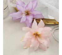 2/1 pezzo Fermaglio per capelli con fiori finti 3D decorazione floreale rosa e viola primavera/estate, stile bohémien elegante fresco e dolce, accessorio per outfit da vacanza al mare, fermaglio per a