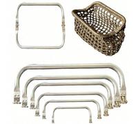 2/1 pezzo Set di chiusura a bacio in alluminio argento per portafoglio - Accessori per la realizzazione di portafogli fai-da-te quadrati, Dimensioni: 400/300/250/200/180/160mm, Telaio in metallo durev