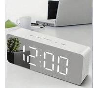 2/1 pezzo Sveglia a specchio LED, sveglia digitale moderna, può visualizzare temperatura, ora, data, regolatore di luminosità, alimentazione USB, decorazione per la casa, decorazione per il dormitorio