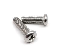 2/10/50 pezzi M2 .5 M3 M4 M5 M6 M8 Vite a testa cilindrica con croce in acciaio inossidabile GB818 A2 304 Lunghezza bullone = 18/20/22/25/30/35 mm(25mm,M5 10pcs)