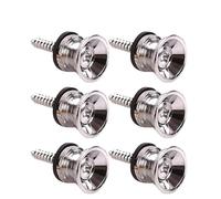 2-10 Pezzi Di Blocco Per Tracolla Per Chitarra Fibbia Antiscivolo In Metallo Perni Di Bloccaggio Per Basso Ukulele Accessori Di Bloccaggio Per Estremità Inferiori(Silver,6)