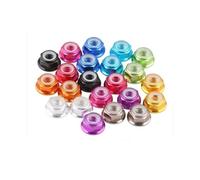 2-10 pezzi M2-M8 Colorful Anodized Alluminio Flange Nylon Insert Lock Nut Self-Locking Hex Nuts with Anti-Loose Insert for RC Car Drone Model Hardware (Sliver, M3 10 PCS)