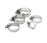 2-10 pezzi Morsetto for tubo flessibile a vite senza fine regolabile in acciaio inossidabile for tubi acqua e del gas - Riutilizzabile e Regolabile(21-44mm 5pcs)