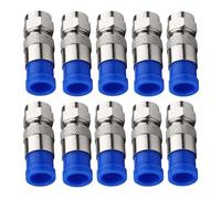 2/10 pz RG6 F connettore coassiale coassiale raccordo a compressione collegamento impermeabile adattatore cavo antenna diritta(Blue 10pcs)