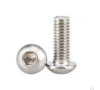 2-100 Pz Vite A Testa Chiave A Brugola M1.6 M2 .5 M3 M4 M5 M6 M8 M10 304 Bottone In Acciaio Inox A Esagono Incassato Pan Rotonda Di Macchina(65mm,M5 10pcs)