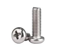 2-100pcs M1/M1.2/M1.4/M1.6/M1.7/M2/M2.5/M3/M3.5/M4/M5/M6/M8/M10 acciaio inossidabile 304 viti allungate con testa rotonda e fessura a croce, M2.5x12mm