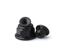 2-10PCS Dado di bloccaggio in nylon flangiato M3 M4 M5 M6 M8 M10 M12 In acciaio inossidabile e con dadi inserto in zinco bianco nero Serrated Spinlock(Steel black zinc,M10 2pcs)