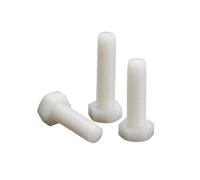 2-10pcs M3/M4/M5/M6/M8 viti isolate in nylon bianco con testa esagonale e filetto completo, M6x50mm