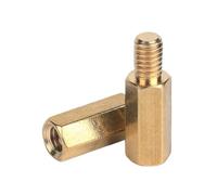 2-10PCS M3M4M5M6 Ottone Esagonale Rame Pilastro Hex PCB Scheda Madre Distanziatore Maschio Femmina Standoff Bordo Della Vite Prigioniera Filettatura Metrica(50mm 10pcs,M3 (Thread 6mm))