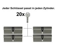 2 -10x Cilindro a Profilo 100 MM 50/50 Chiusura Chiave Uguale Porta Not + Gefahr