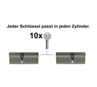2 -10x Cilindro a Profilo 70mm 30/40 Porta Zylinder Serratura con Chiavi Uguali