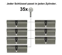 2- 10x Cilindro a Profilo 85mm 40/45 Porta Zylinder Serratura con Chiavi Uguali