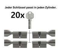 2 -10x Cilindro con Pomolo 60 MM 30/30 Porta Zylinder Serratura Chiavi Uguali