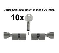 2 -10x Cilindro con Pomolo 60 MM 30/30 Porta Zylinder Serratura Chiavi Uguali