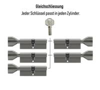 2- 10x Cilindro con Pomolo 90mm 45/45 con Chiavi Uguali Zylinder Porta Lucchetto