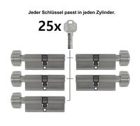 2- 10x Cilindro con Pomolo 90mm 45/45 Porta Zylinder Serratura con Chiavi Uguali