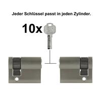 2 -10x Mezzo Cilindro 40mm 30/10 Porta Zylinder Serratura con Chiavi Uguali +