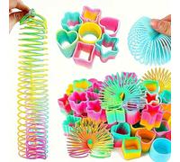 2/12/24/36 pezzi Giocattoli Fidget a Molla Magica Arcobaleno, Giocattoli a Molla Colorati con Forme di Stella, Cuore, Farfalla e Cerchio, Giocattoli Sensoriali per Alleviare lo Stress per Bambini 3+, 