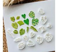 2/12 pezzi Tagliabiscotti in resina e argilla con foglie tropicali raffinate - forme di foglie di melone e foglie di ginkgo, strumenti artigianali botanici bohémien, adatti per orecchini fai-da-te, cr