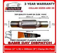 2.125" x 8" 54mm x 200 Tubo flessibile di scarico morsetto giunto flessibile ...