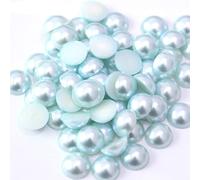 2-14mm Perle d'imitazione ABS colorate Mezze rotonde Flatback Resina Perla Colla su strass Perline Nail Art Gioielli Artigianato Fai da te Decor-azzurro, 2mm 1000 pezzi