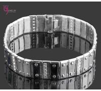 2.15 KT Uomo Vite Collegamento Diamante Bracciale 14k Solido Bianco Oro 49.6 G