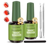 2 * 15ml Remover Semipermanente, Remover Solvente Per Smalto Semipermanente, Solvente per Smalto, Nail Polish Remover con lima e Spingi Cuticole, Veloce Rimuovere in 3-5 Minuti