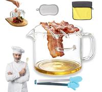 2.1L/74Oz Glass Microwave Bacon Cooker, Heat Resistant Upgrade Multifunctional Glass Bacon Grill, Non-Stick Oil GlassBacon Cooker for Microwave Oven for Easy Grease Draining Picnics & Barbecues (1pc)
