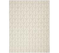 2.1m X 3M Avorio E Grigio Floreale Macchia Resistente No Scivolata Area Tappeto