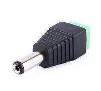 2.1mm DC Power Plug Male Connector Professional CCTV LED Light Adapter with Mark Polarity No Soldering Needed Black Green 5.5mm x 2.1mm 1pc