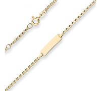 2,1mm Id-Bracciale Collana Maglia Grumetta Bracciale Oro Di 333 16cm