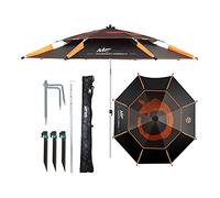 2/2.2/2.4/2.6 m Ombrellone da Spiaggia Ultra Leggero con Un Palo Inclinabile, Ancoraggio Sabbia, Palo in Acciaio Robusto, Pieghevole Comodo da trasportare Nero (Size : 260cm/8.5ft)