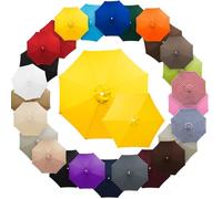 2/2.3/2.7/3/3.5/4m Telo di Ricambio per Ombrellone da Giardino per 6/8 Stecche, Copertura di Ricambio, Tessuto in Poliestere Impermeabile Anti UV, Solo Tettuccio(Yellow,2.5m (8.2FT) - 8 Ribs)