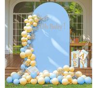 2,2 m Baby Blue Arch Sfondo per stand 7/7.2, senza pieghe, elastico spandex copertura per matrimoni, feste di compleanno, baby shower, sesso rivelare foto sfondo rotondo Chiara