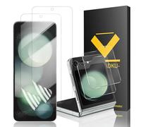 2 + 2 pellicole protettive in vetro temperato per Samsung Galaxy Z Flip 5 + 2 pellicole protettive interne in morbido TPU, supporto per l'ID delle impronte digitali, HD trasparente, per Samsung Z Flip